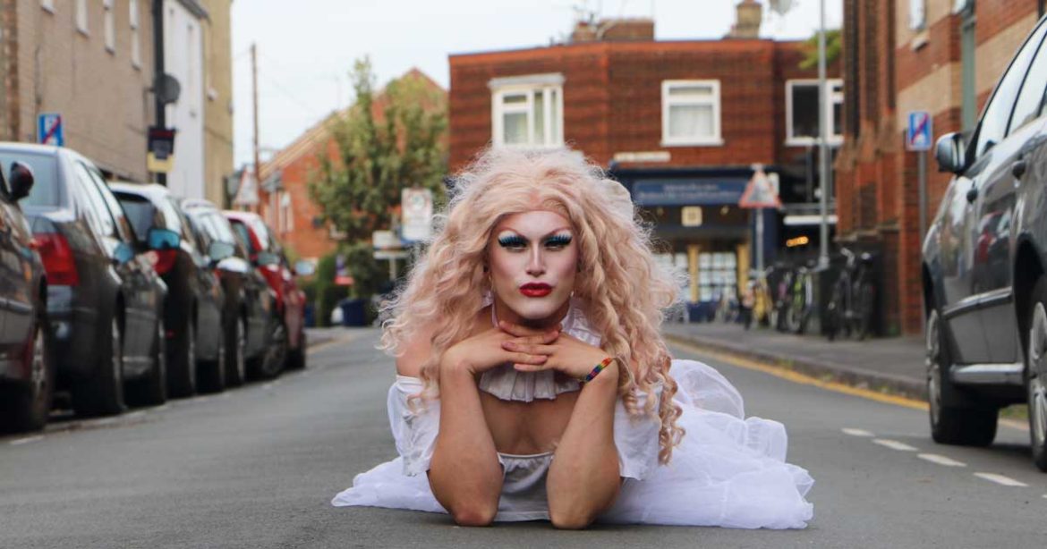 Dragtime! - Drag queen posing in the middle of the road