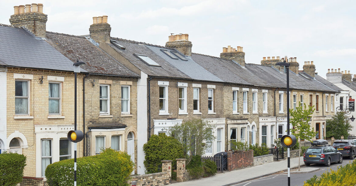 Street of terraced houses in Cambridge
