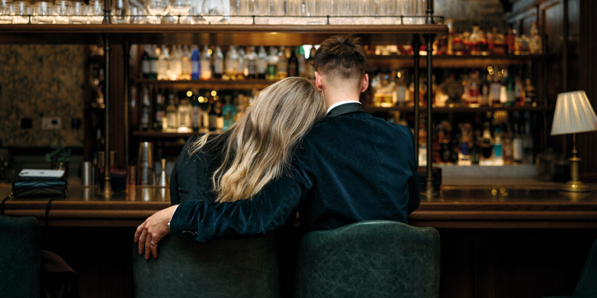 Valentine's Cambridge 2024 couple at the bar