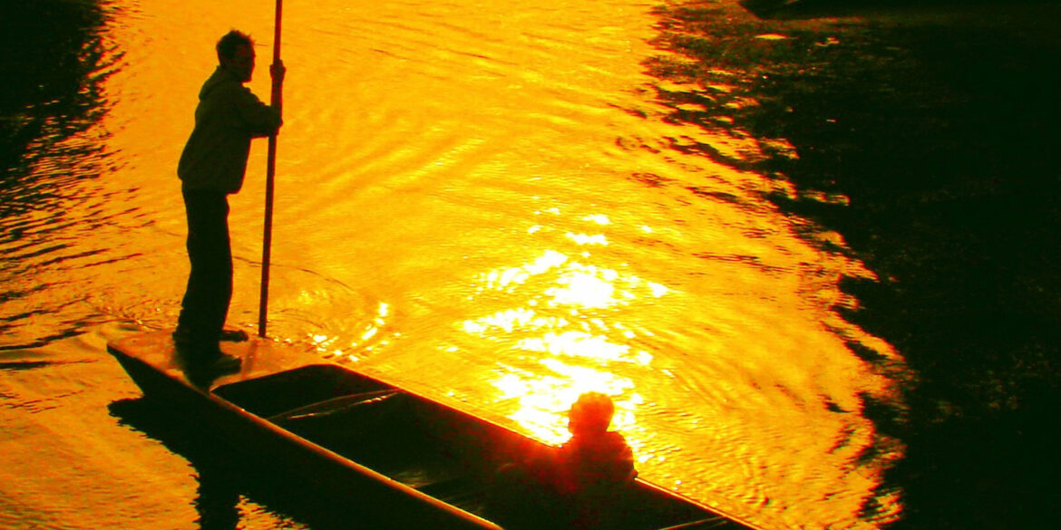 Punting at sunset