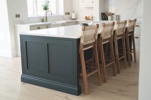 Ivett & Reed (left) and Roundhouse (right) offer invaluable expertise for your kitchen. Image by Willis & Stone A kitchen island with wicker chairs