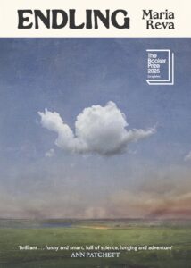 The front cover of a book called Endling, showing a painting of a cloudy sky