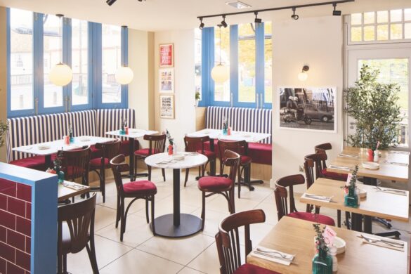 The modern interior of a Prezzo Italian restaurant