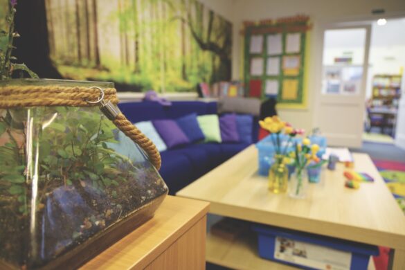 Gretton (left) and St Faith’s (above) have learning support systems in place An empty lounge area with sensory toys on a table