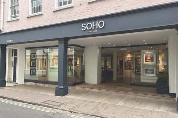 The exterior of a covered shop called Soho Fine Art